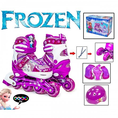 Роликовые коньки Scale Sports Cartoons Frozen 2 с комплектом защиты 35-38