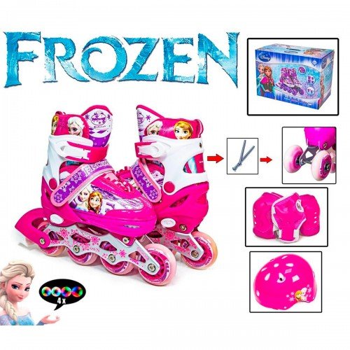 Роликовые коньки Scale Sports Cartoons Frozen с комплектом защиты 31-34