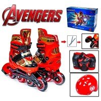 Роликовые коньки Scale Sports Cartoons Iron Man с комплектом защиты 31-34