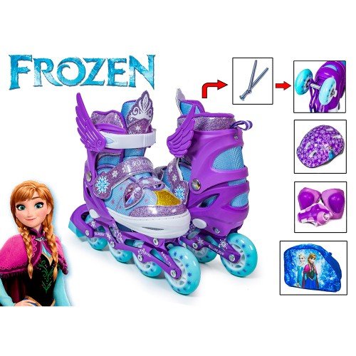 Роликовые коньки Scale Sports Rollers Disney Frozen с комплектом защиты 26-29